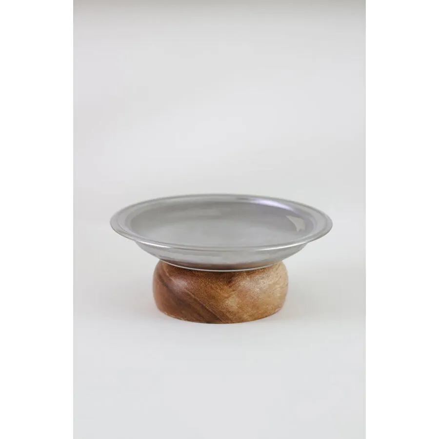 Beige & Stone Ahşap Ayaklı 15,5 Cm Çerez Meyve Kuruyemiş Sunum Kase Stand