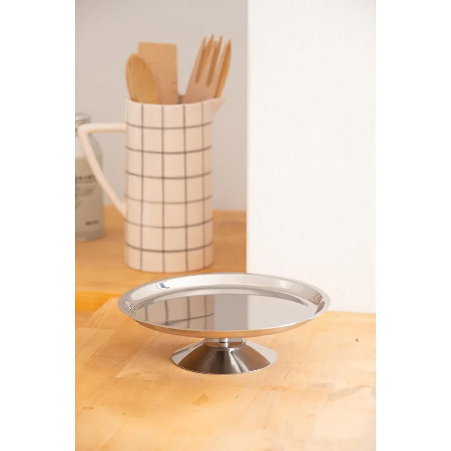 Beige & Stone Frezya Ayaklı Çelik 23 Cm Tatlı Meyve Peynir Servis/sunum Tabak