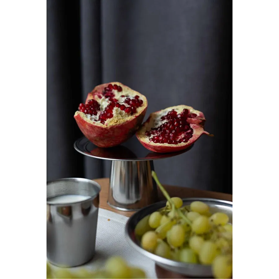 Beige & Stone Yüksek Ayaklı 18 Cm Çelik Yuvarlak Tabak Stand