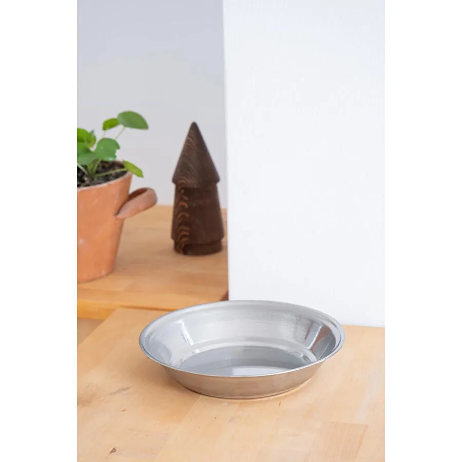 Beige & Stone Metal 21 Cm Salata Kısır Meyve Sunum Tabağı