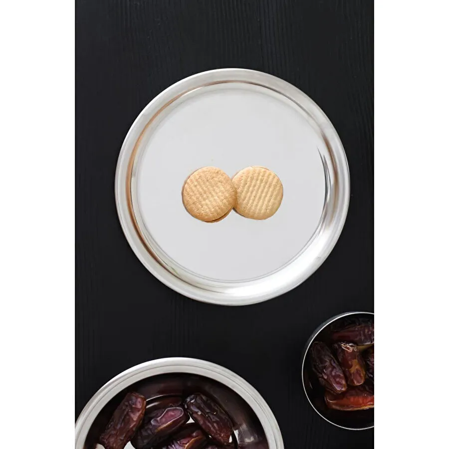 Beige & Stone Metal 18 Cm Tatlı Sunum Tabağı