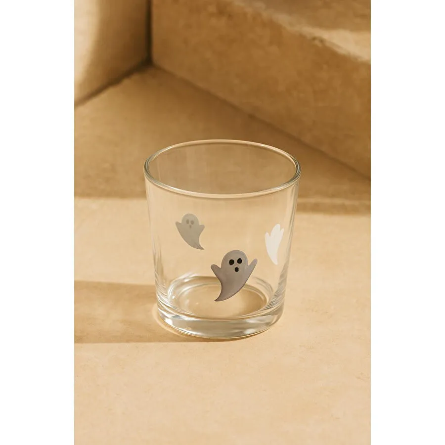 Beige & Stone Halloween Cadılar Bayramı Hayalet Temalı 380 Ml Cam Bardak