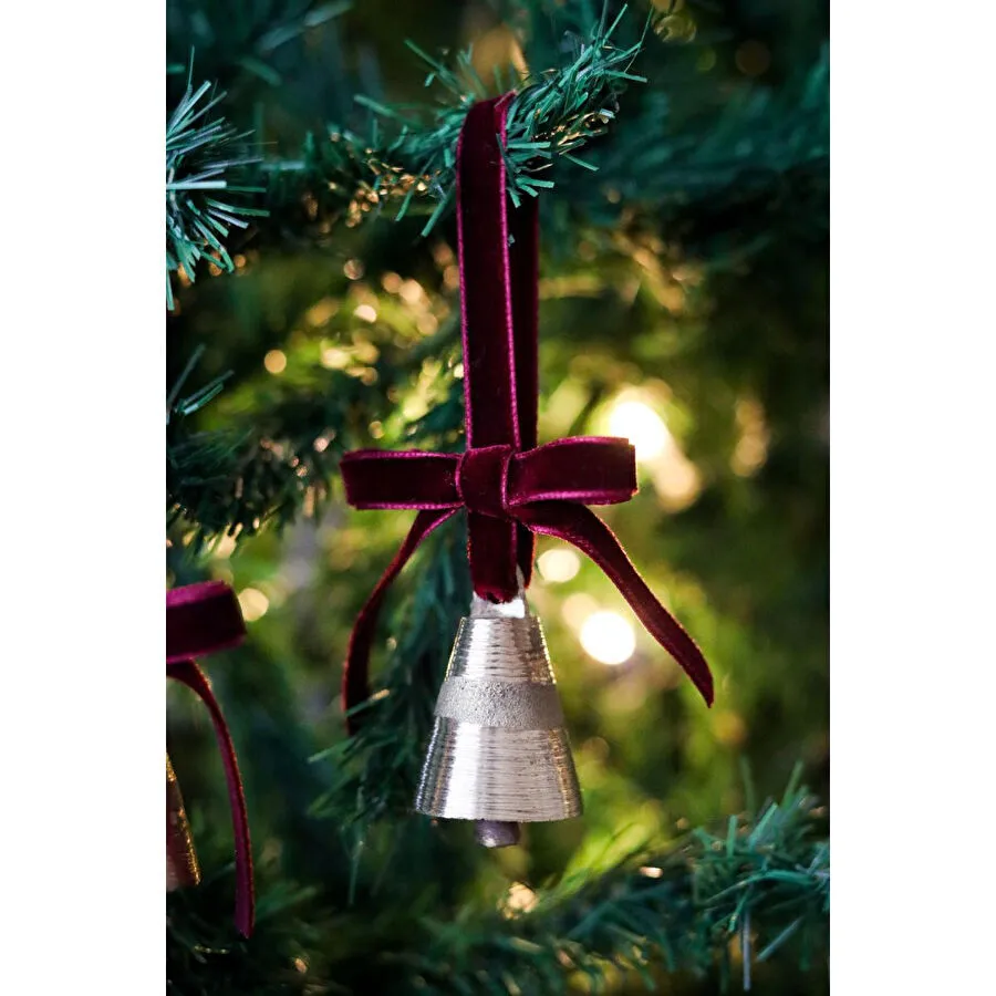 Beige & Stone Yılbaşı Ağacı Süsü Kurdeleli Orta Boy Çan