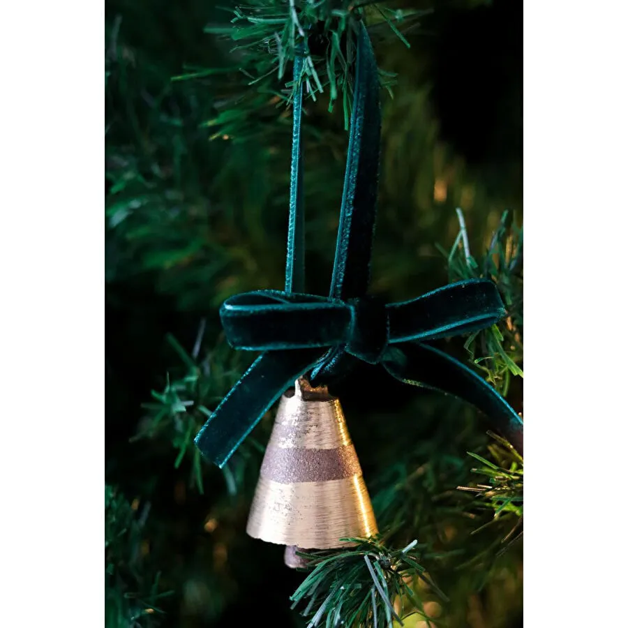 Beige & Stone X Den.ınteriors Yılbaşı Ağacı Süsü Kurdeleli Küçük Çan