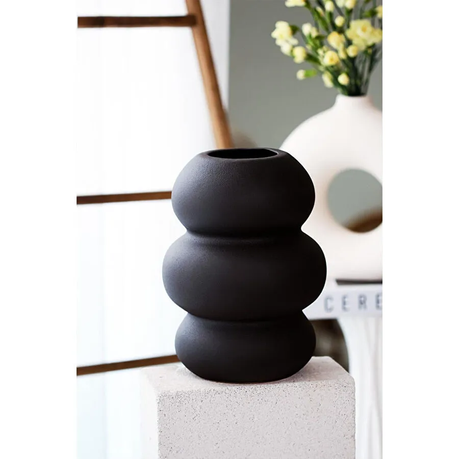 Beige & Stone Basel Antrasit Vazo Dekoratif Obje