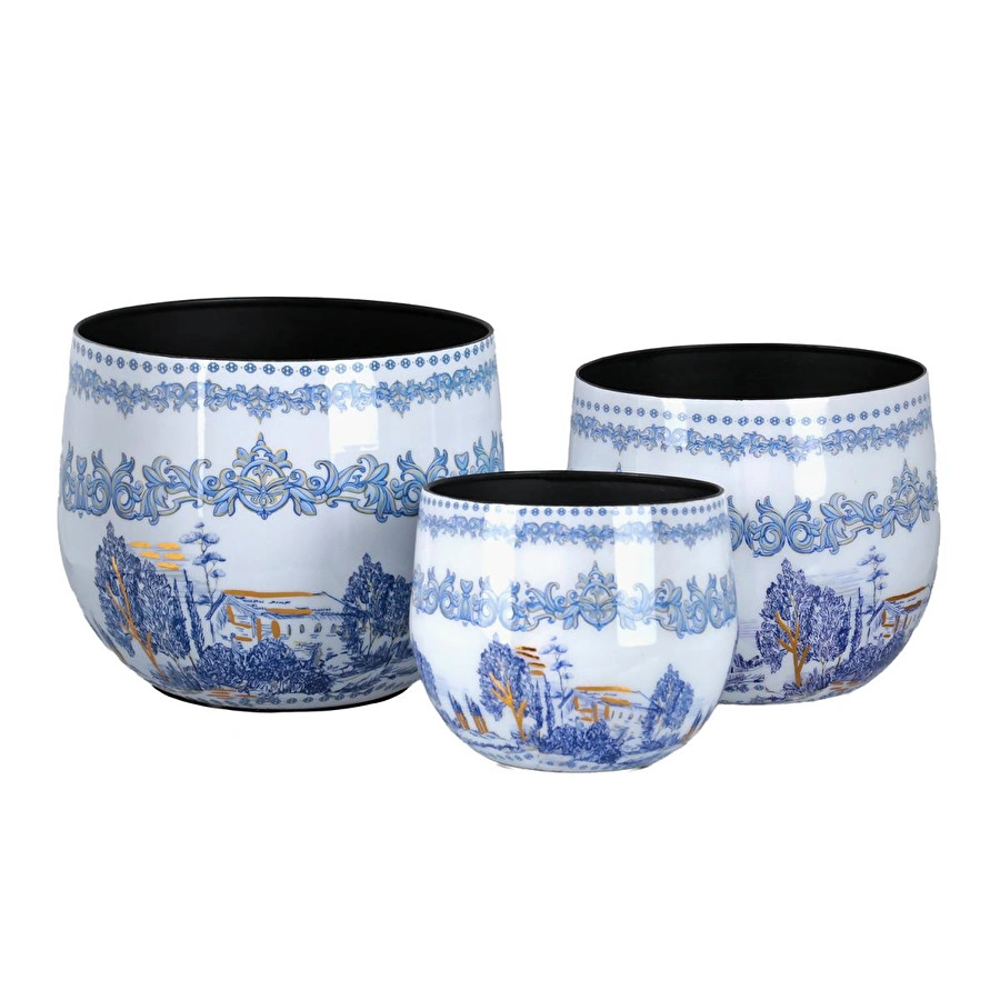 Lucky Art Florance Dekoratif 3lu Saksı Seti