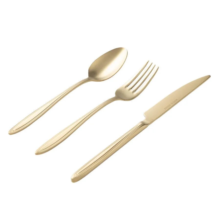Mudo Home Essen 18 Parça Tatli Çatal Kaşik Biçak Seti̇ Mat Gold