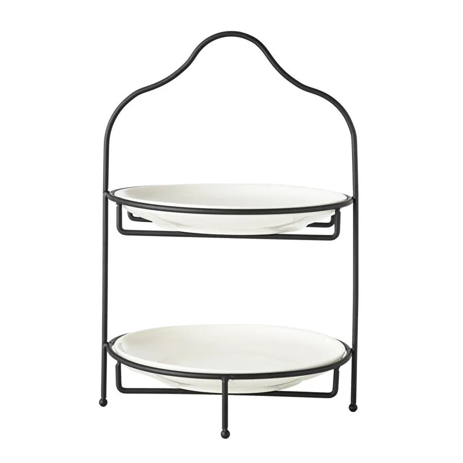 Mudo Home Gurme İki̇ Katli Sunum 22cm - Si̇yah