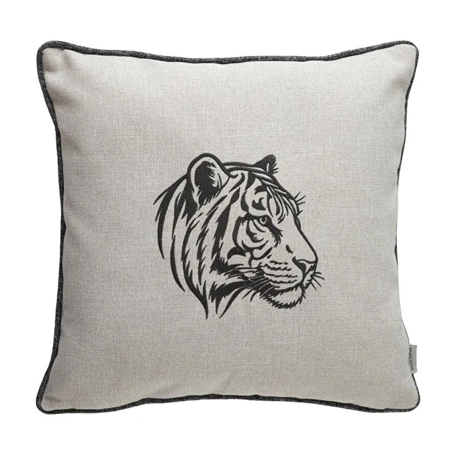 Mudo Home Wild Kaplan Kirlent Gri̇ 43x43