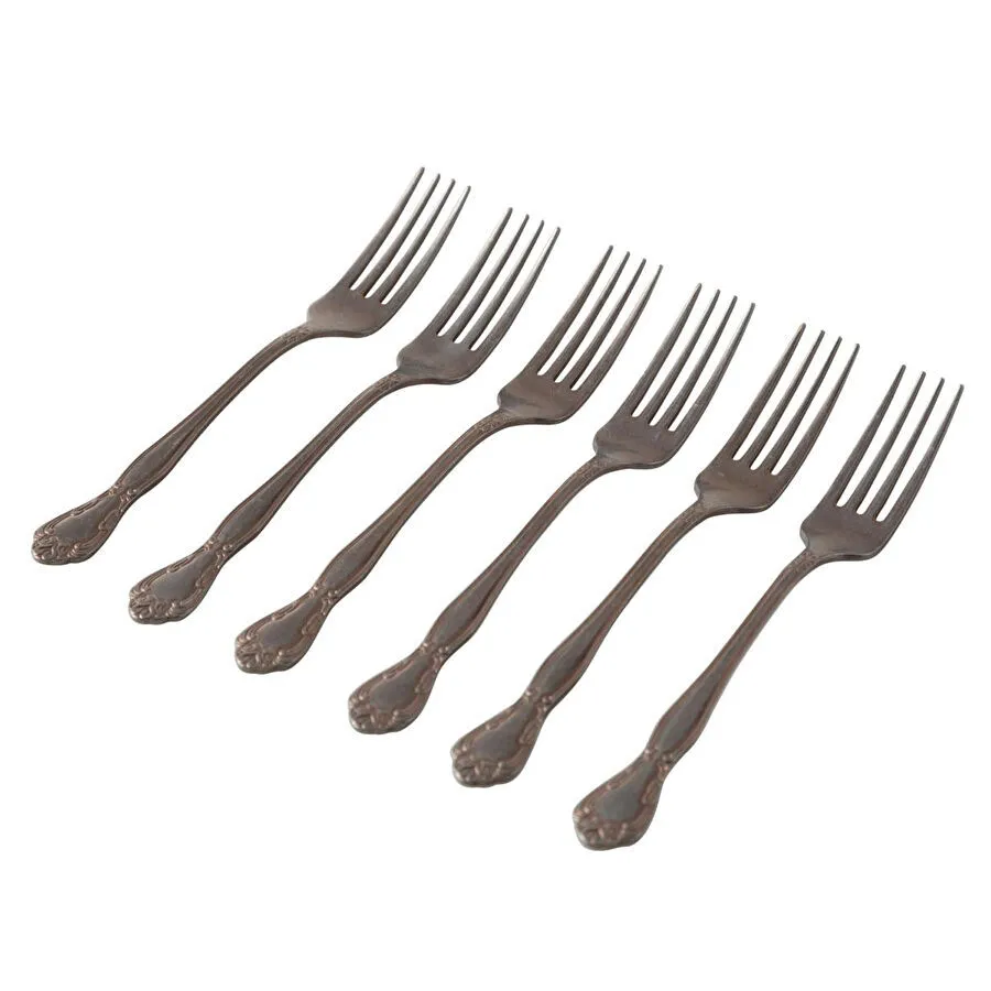 Mudo Home Aurelia Eski̇tme Gold Tatli Çatali 6 Li Set