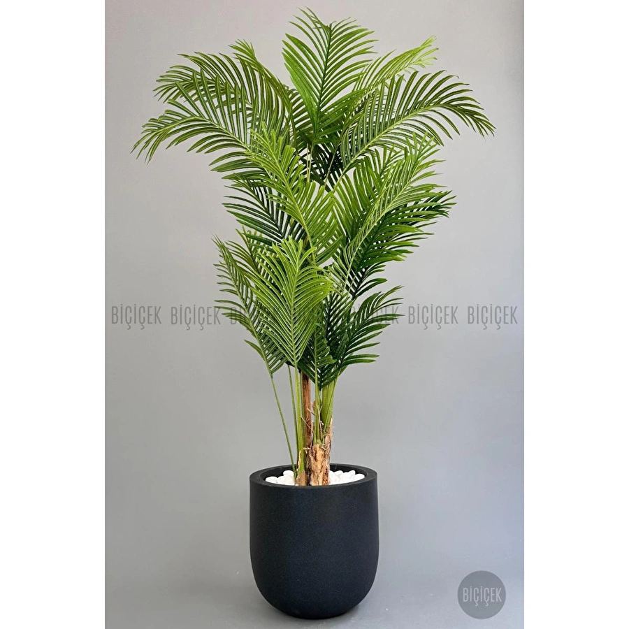 Biçiçek Yapay Areka Palmiyesi 220 Cm Lux Dış Mekan Saksıda Siyah-bronz