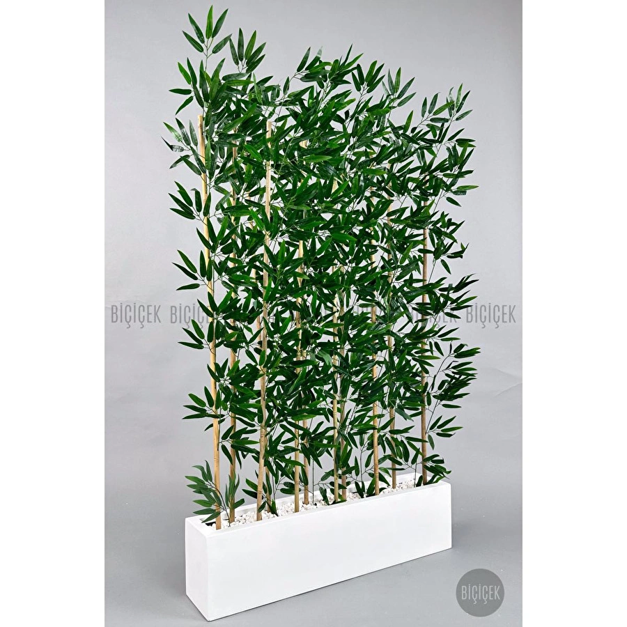 Biçiçek Bambu Separator 170 Cm 10 Dallı Yoğun Yapraklı Beyaz