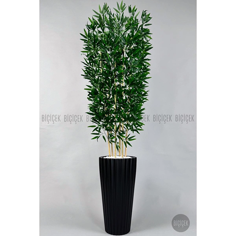 Biçiçek Yapay Bambu Ve Benjamin 6 Dallı Yoğun Yapraklı 220 Cm Siyahbambu