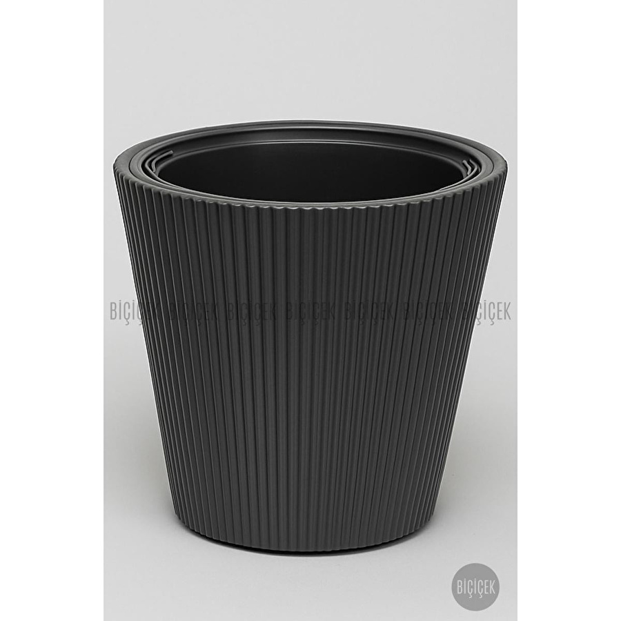 Biçiçek Luna Saksı 37 Cm Ve İç Kova Dahil Siyah