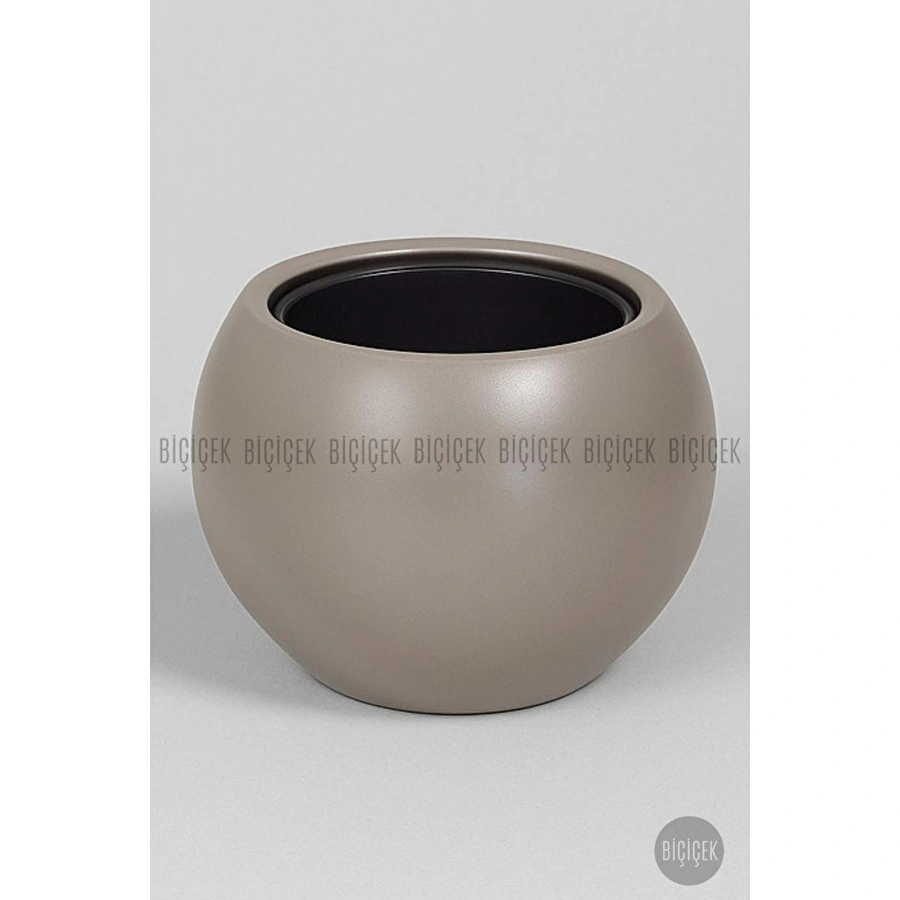 Biçiçek Plastik Küre Saksı 25 Cm Çap Kahverengi