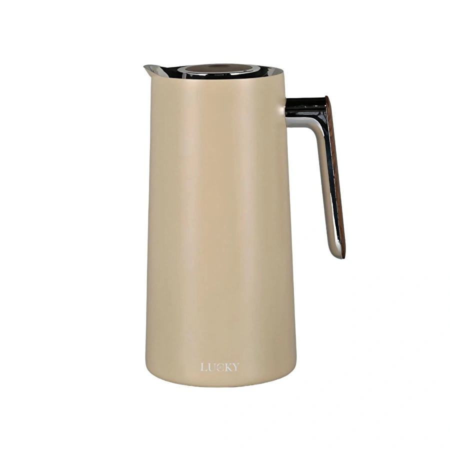 Lucky Art 1l Çelik Gövdeli Karaf Termos Krem