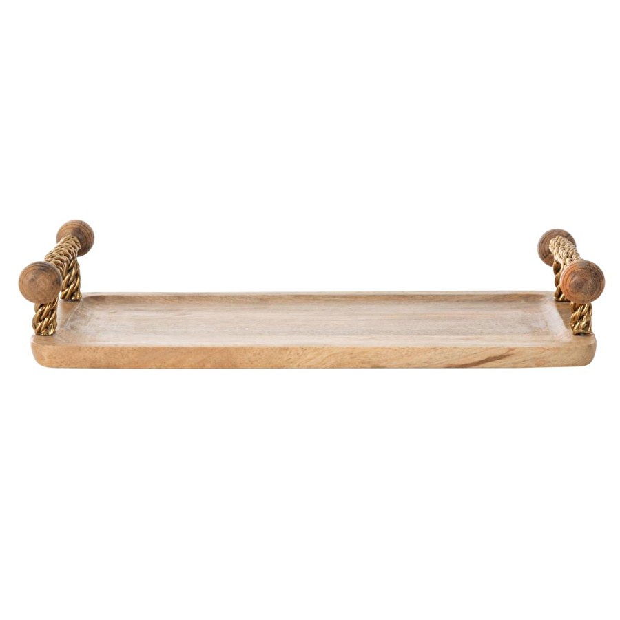 Mudo Home Wooden Dekorati̇f Tepsi̇ 35x20 Cm