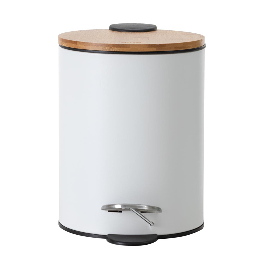 Mudo Home 5five Boho Çöp Kovasi Beyaz 22,5x17x23