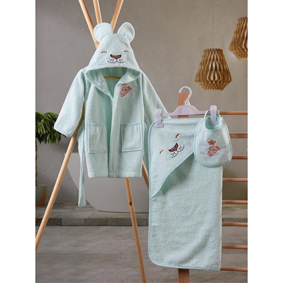 Cotton Box Bebek Banyo Seti Aslan Mint