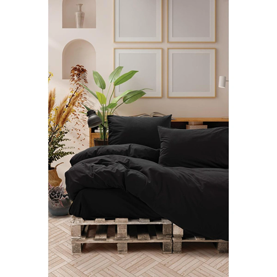 Cotton Box Neat Çift Kişilik Nevresim Takımı Siyah