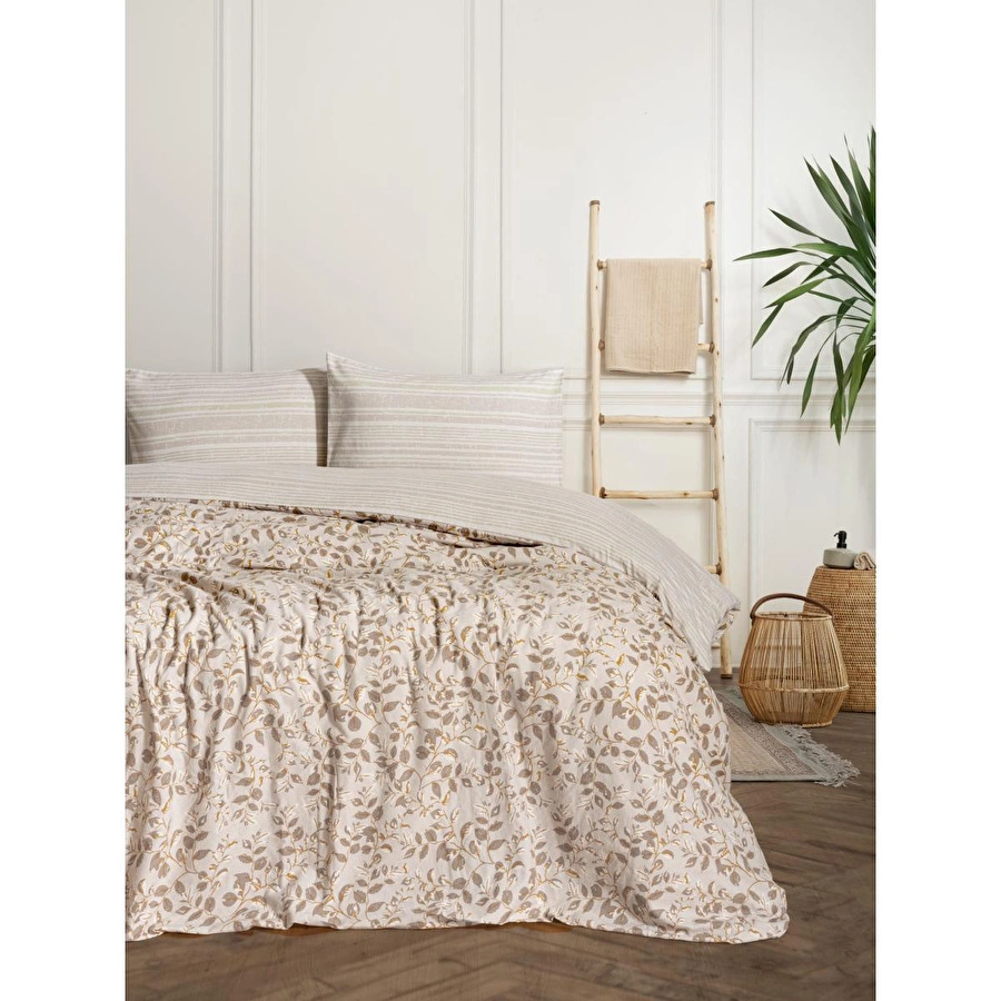 Cotton Box Flanel Çift Kişilik Nevresim Takımı Roof Yeşil