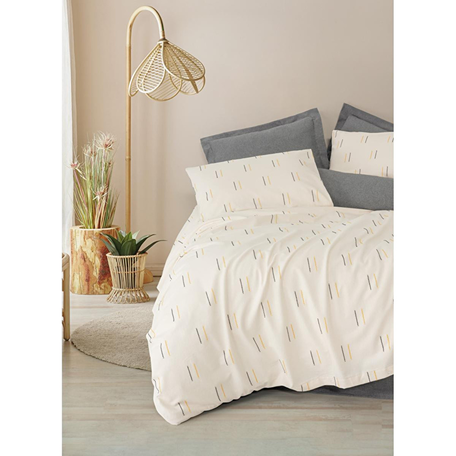 Cotton Box Loopra Çift Kişilik Nevresim Takımı Lura Gri