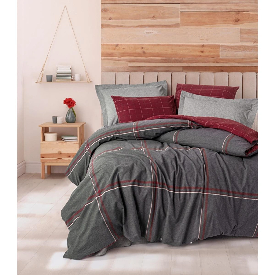 Cotton Box Warm Flanel Tek Kişilik Nevresim Takımı Sento Gri