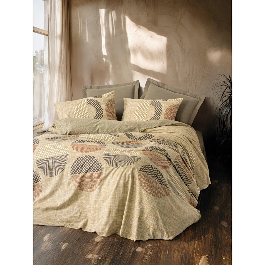 Cotton Box Toprak Tek Kişilik Nevresim Takımı Moona Kahve