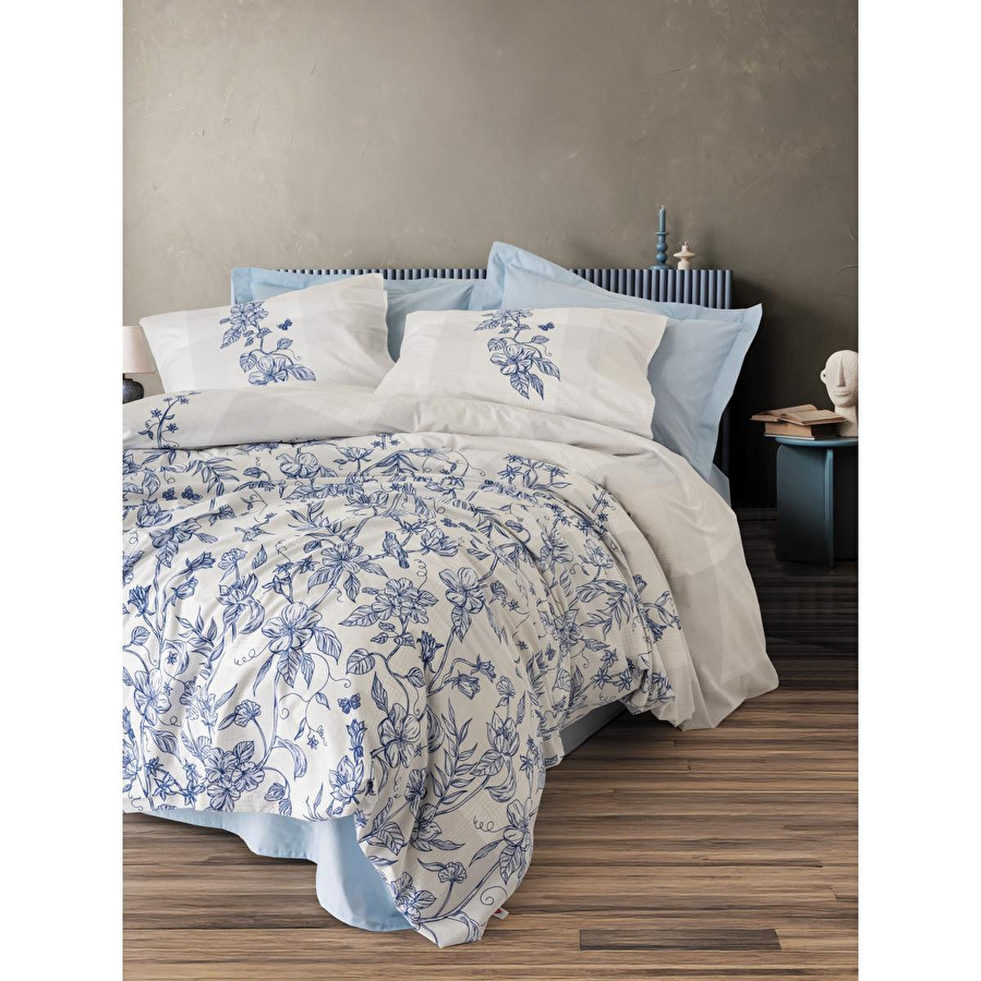 Cotton Box Tek Kişilik Nevresim Takımı Linora Mavi