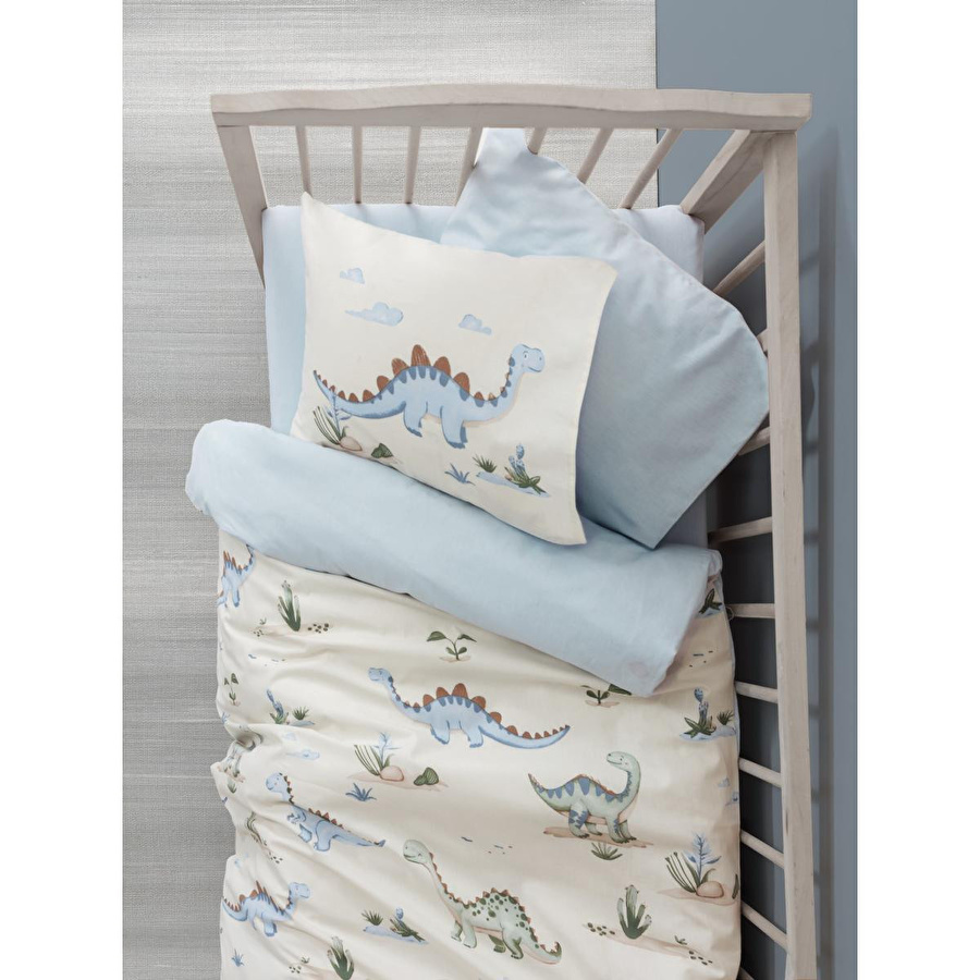 Cotton Box Bebek Nevresim Takımı Dinoro Mavi