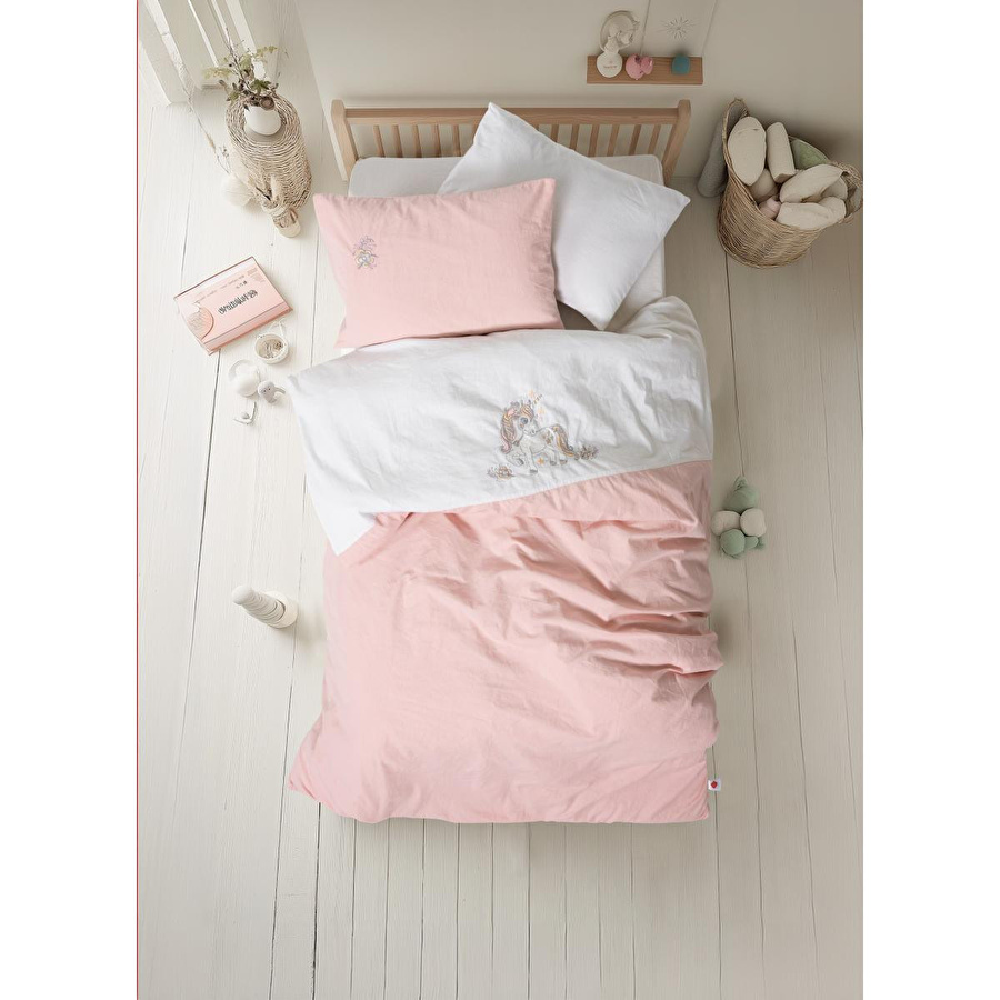 Cotton Box Cuddly Nakışlı Bebek Nevresim Takımı Bonic Beyaz