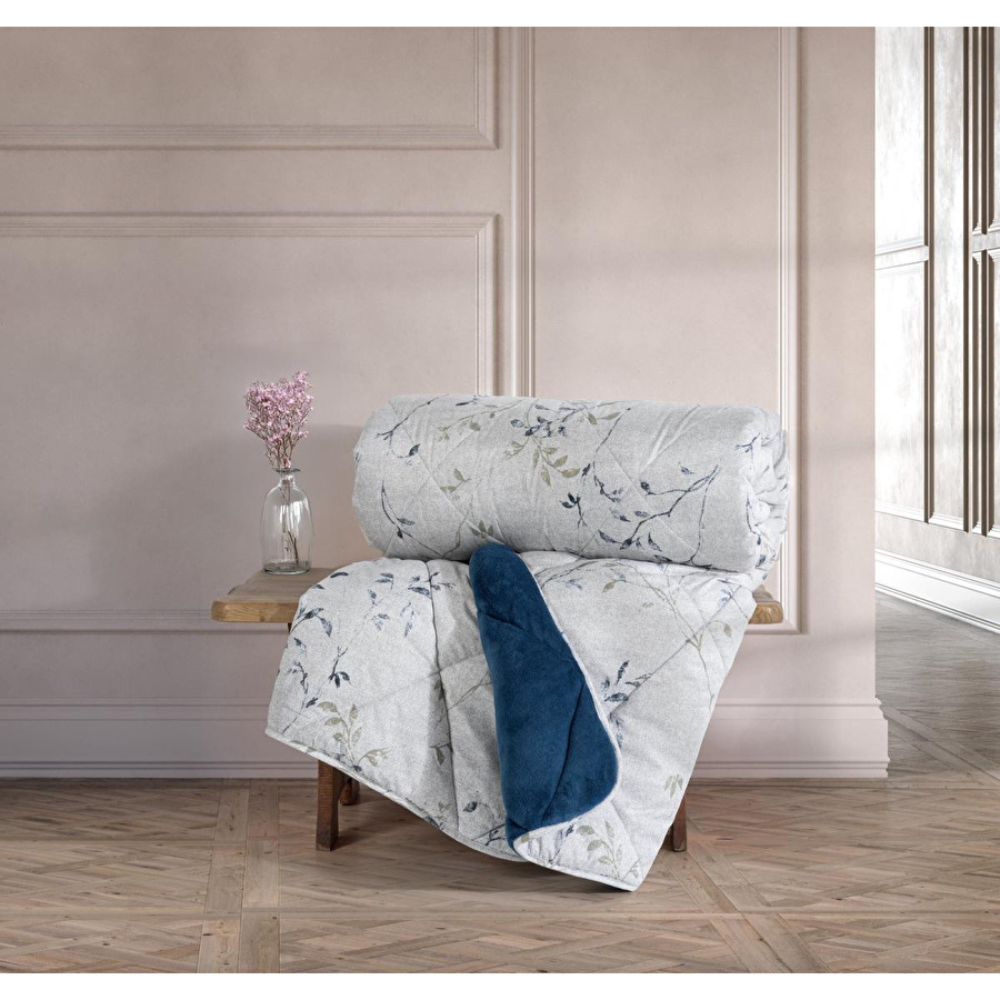 Cotton Box Velvet Tek Kişilik Yorgan Nitsa Denim 155x215 Cm