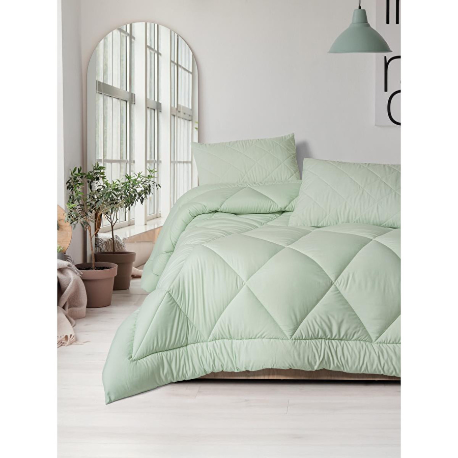 Cotton Box Softwash Çift Kişilik Yorgan Seti Adaçayı 160x200 Lastikli Çarşaf
