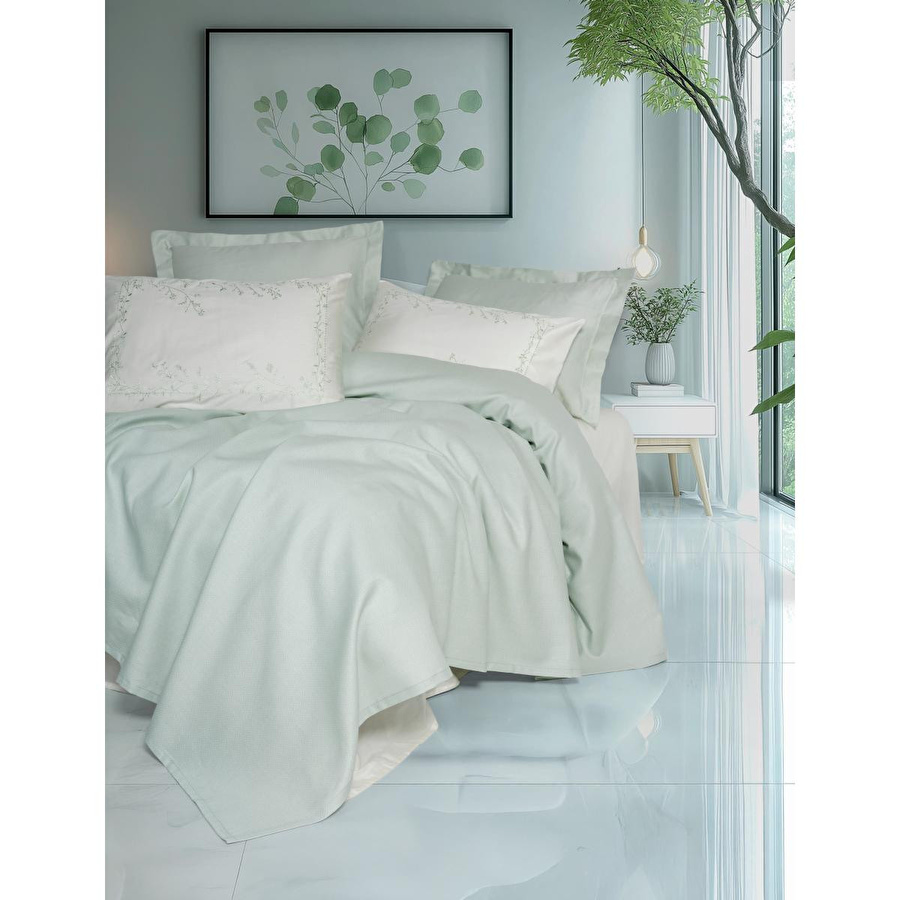 Cotton Box Serenity Bambu Çift Kişilik Pike Takımı Brisa Mint