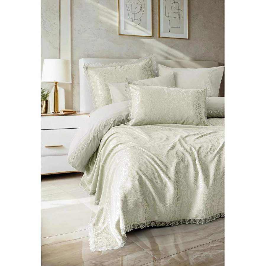 Cotton Box Chi Chi Çift Kişilik Pikeli Nevresim Takımı Velora Adaçayı