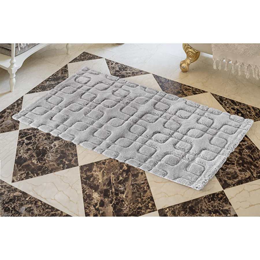 Cotton Box Pamuklu Paspas Fila Açık Gri 60x100