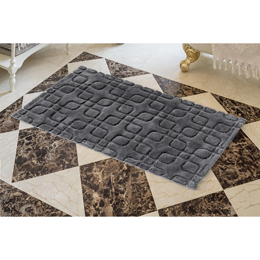 Cotton Box Pamuklu Paspas Fila Koyu Gri 60x100