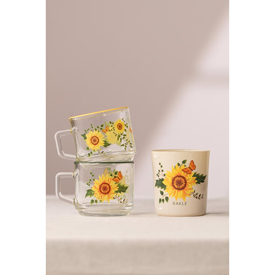 Rakle Sun Flower Stackable 3'lü Hediye Seti 180 Cc