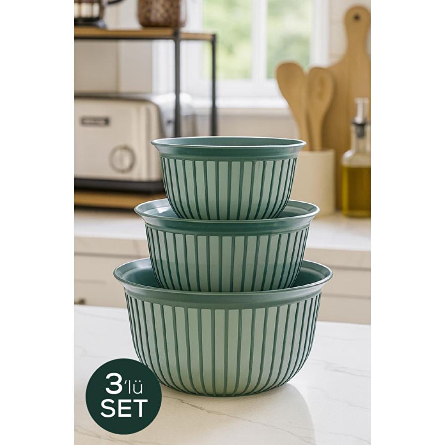 Vienev 3'lü Linea Kase Seti Yeşil 1x(1, 2, 3 Li̇tre)