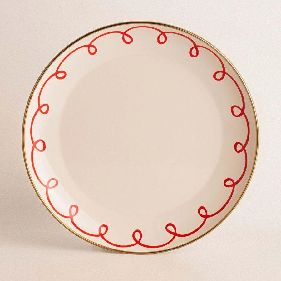 Emaylab Merry Emaye Sunum Tabağı Dekoratif Tabak 26cm