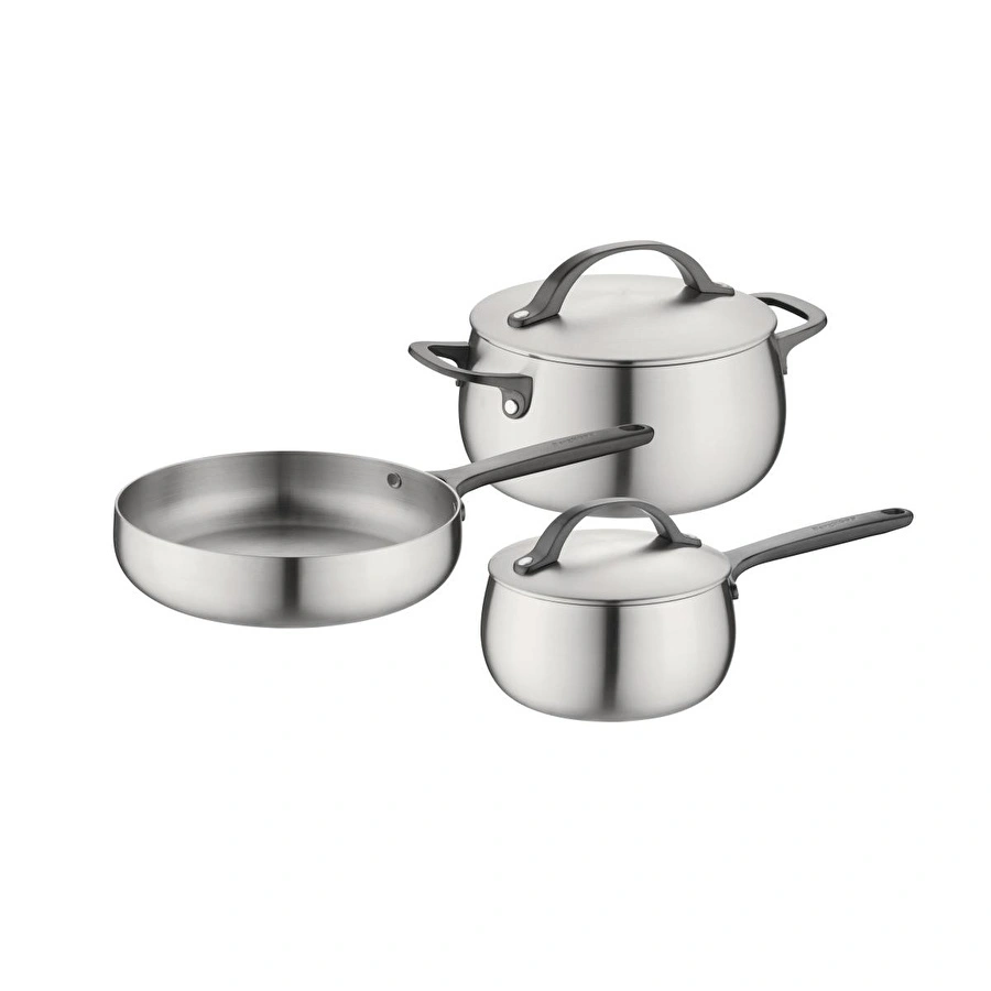 Berghoff Home Belly 5li Tencere Seti Smokey Siyah