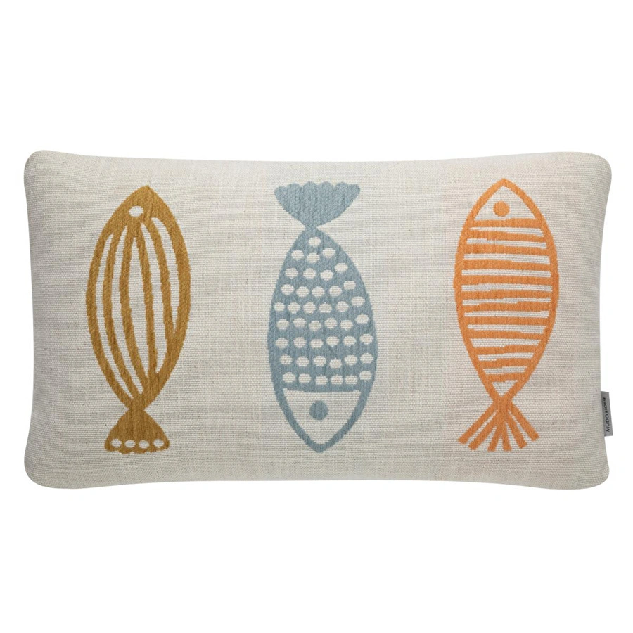 Mudo Home Mari̇n Fish Wave Kirlent Renkli̇ 30x50