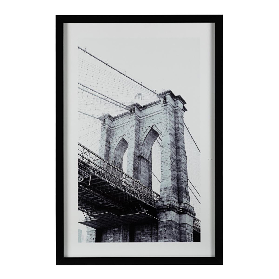 Mudo Home Brooklyn Bridge Çerçeveli̇ Cam Tablo 60x90cm