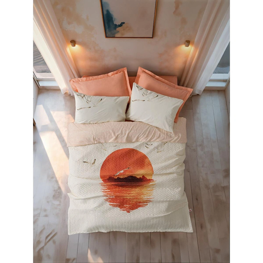 Cotton Box Maritime Tek Kişilik Complete Set Sunset Somon