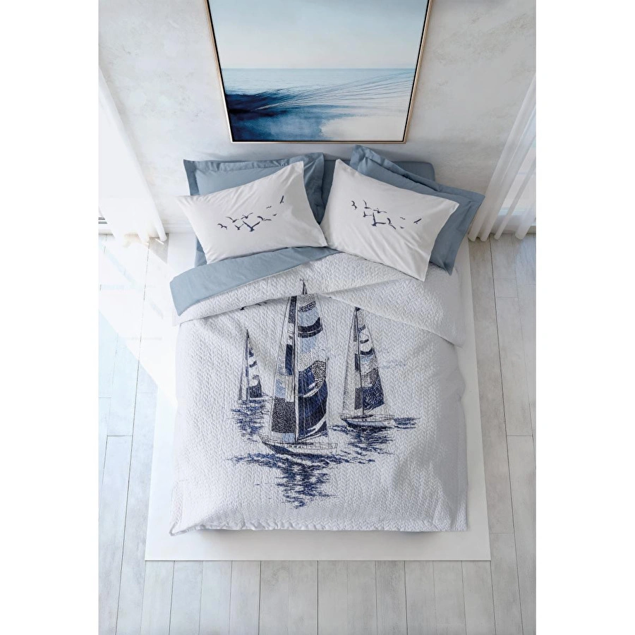 Cotton Box Maritime Tek Kişilik Complete Set Skipper Indigo