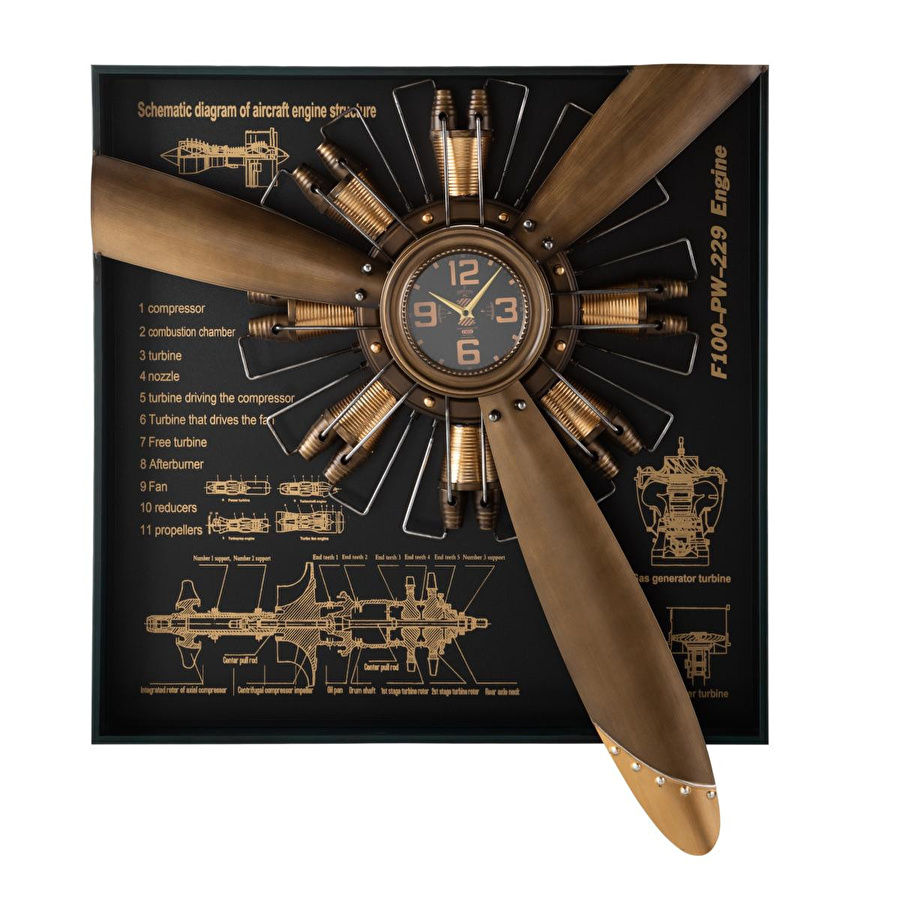 Mudo Home Elica Gold Duvar Saati̇ 80x15x96cm