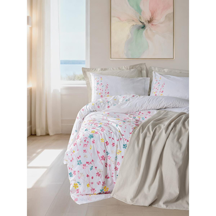 Cotton Box Vivid Çift Kişilik Pikeli Nevresim Takımı Flare Bej