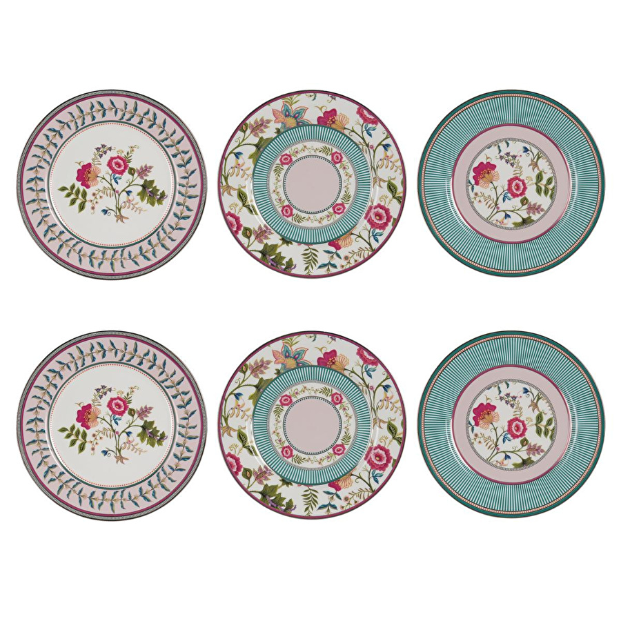 Lucky Art Florine Bone 20 Cm 6lı Tabak Seti