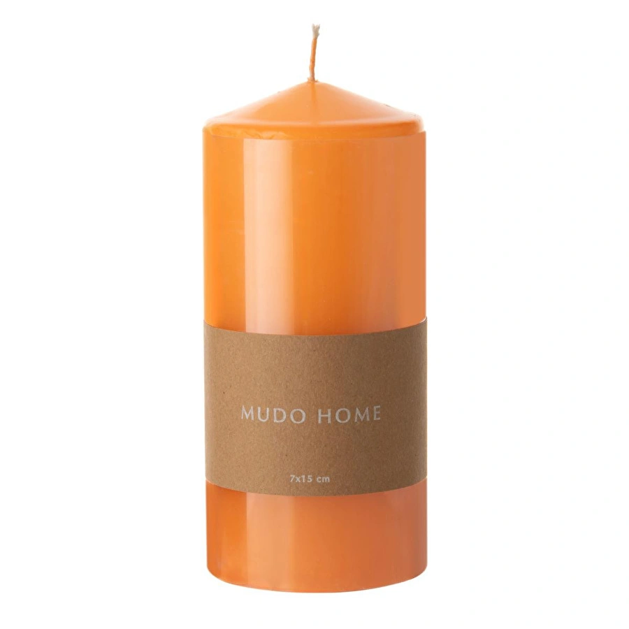 Mudo Home Sütun Mum Turuncu 7x15cm