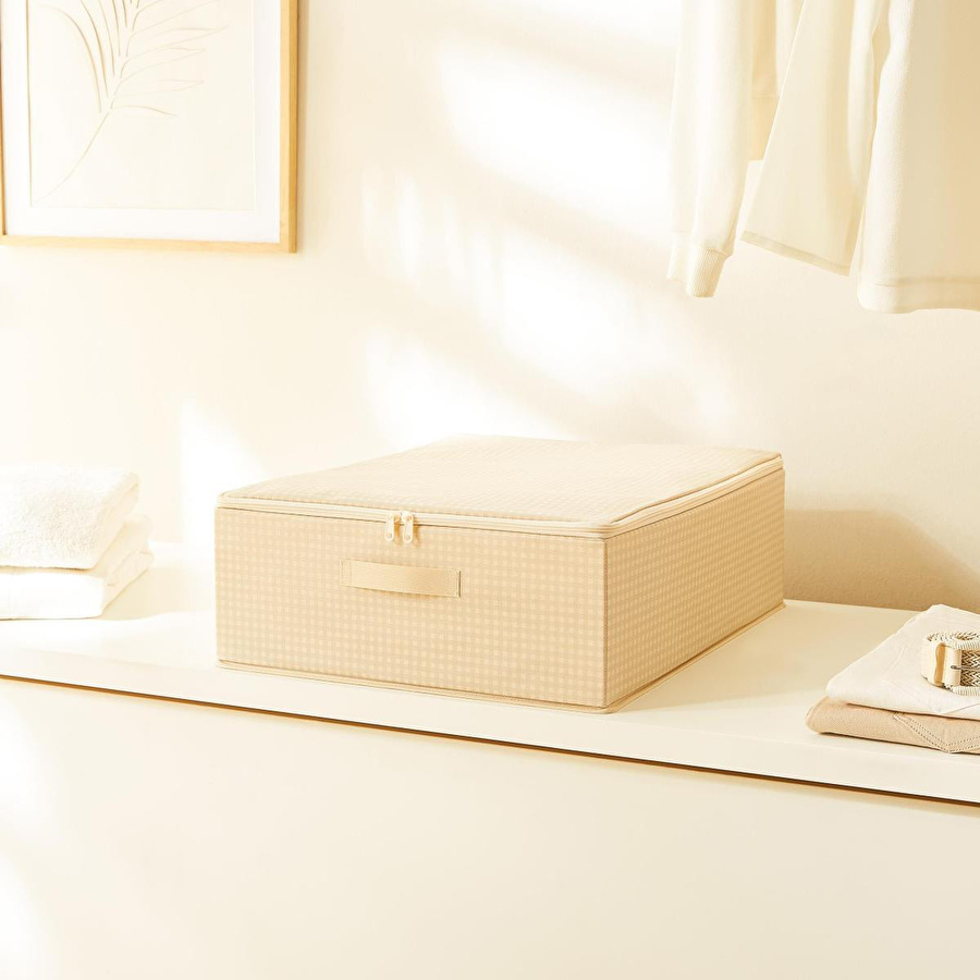 Home Wave Bej Pötikare Destekli Kutu Hurç 45 X 55 X 18 Cm